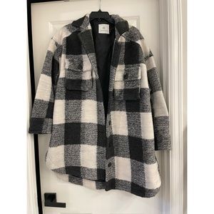 Anine Bing Maeve Jacket in Cream Buffalo Check